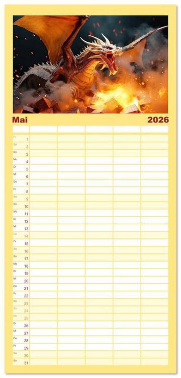 Produktbild: Familienplaner 2026 - Endlich erfolgreich geschieden mit 5 Spalten (Wandkalender, 21 x 45 cm) CALVENDO