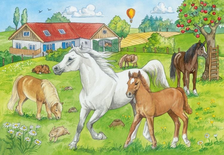 Produktbild: Puzzle Ravensburger Auf dem Pferdehof 2 X 24 Teile