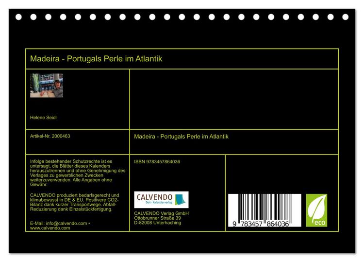Produktbild: Madeira - Portugals Perle im Atlantik (Tischkalender 2026 DIN A5 quer), CALVENDO Monatskalender