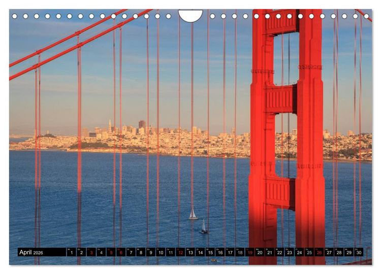Produktbild: Golden Gate Bridge (Wandkalender 2026 DIN A4 quer), CALVENDO Monatskalender