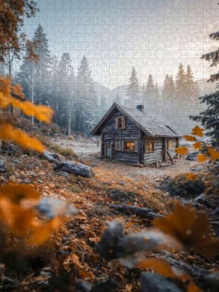 Produktbild: CALVENDO Puzzle Eine Wanderh&uuml;tte - wer wird sie finden? | 1000 Teile Lege-Gr&ouml;&szlig;e 64x48cm Foto-Puzzle f&uuml;r gl&uuml;ckliche Stunden