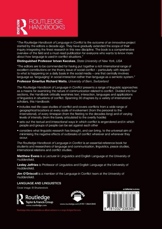 Produktbild: The Routledge Handbook of Language in Conflict