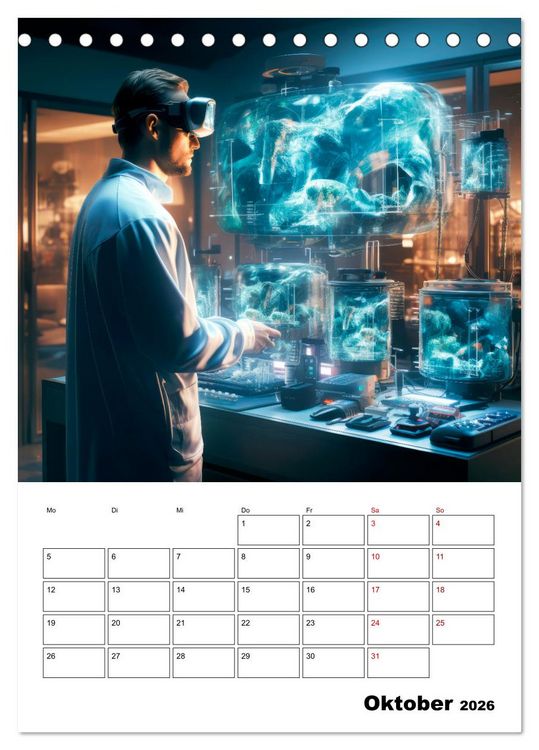 Produktbild: K&Uuml;NSTLICHE INTELLIGENZ Cooler Terminplaner (Tischkalender 2026 DIN A5 hoch), CALVENDO Monatskalender