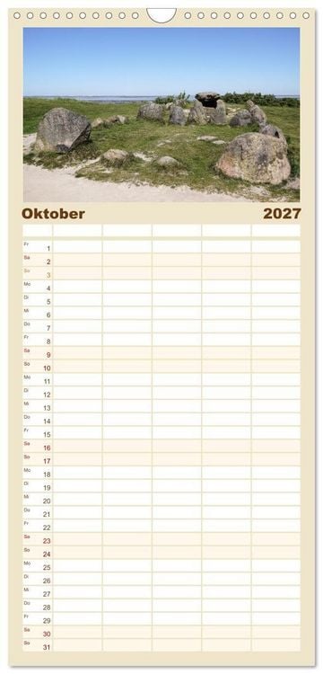Produktbild: Familienplaner 2027 - Vielf&auml;ltiges Sylt - Mehr als Strand mit 5 Spalten (Wandkalender, 21 x 45 cm) CALVENDO