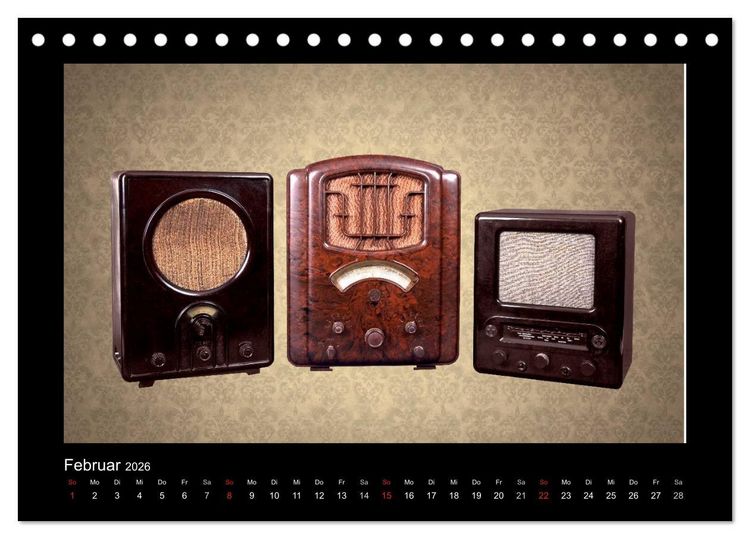 Produktbild: Dampfradios - Antike Radios mit Charme und Patina (Tischkalender 2026 DIN A5 quer), CALVENDO Monatskalender