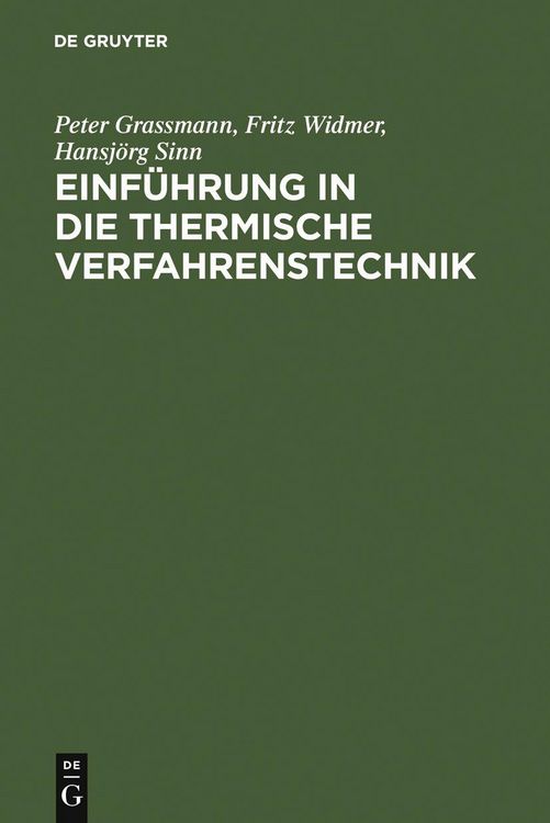 Produktbild: Einf&uuml;hrung in die thermische Verfahrenstechnik