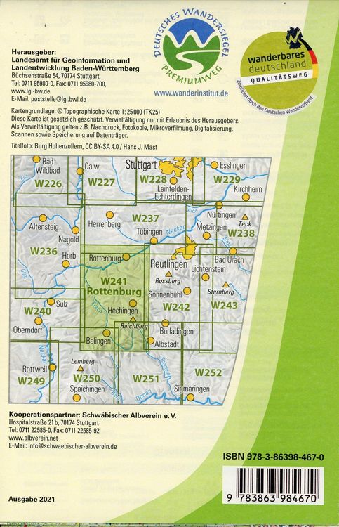Produktbild: W241 Wanderkarte 1:25 000 Rottenburg am Neckar