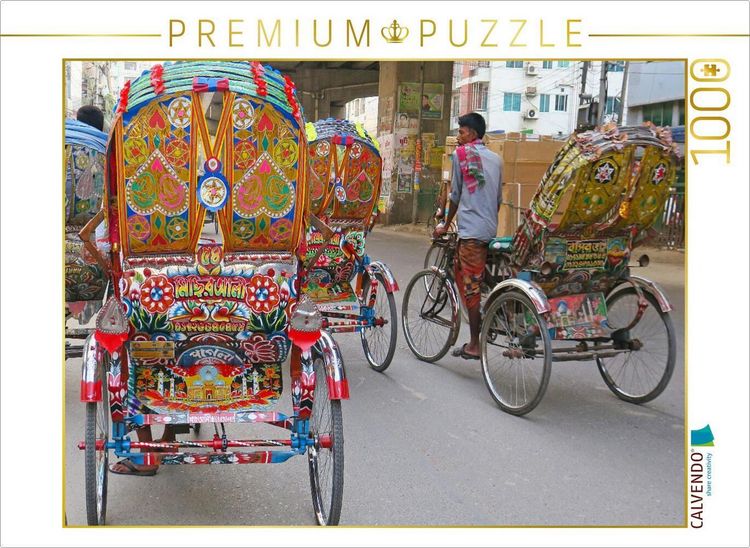 Produktbild: CALVENDO Puzzle Rikschas | 1000 Teile Lege-Gr&ouml;&szlig;e 64x48cm Foto-Puzzle f&uuml;r gl&uuml;ckliche Stunden