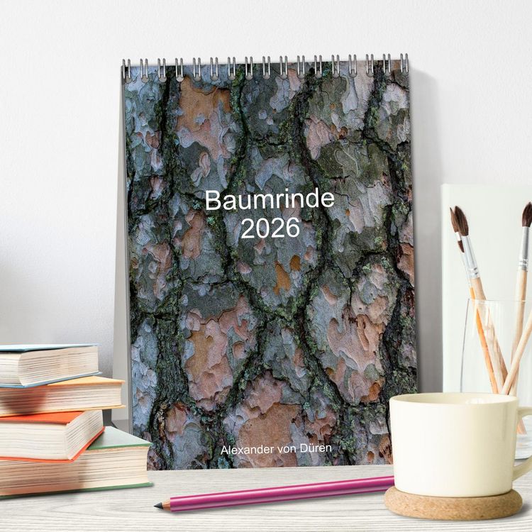 Produktbild: Baumrinde 2026 (Tischkalender 2026 DIN A5 hoch), CALVENDO Monatskalender