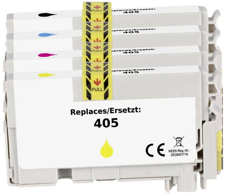 Produktbild: Renkforce Druckerpatrone ersetzt Epson 405, T05G6, T05G1, T05G2, T05G3, T05G4 Kompatibel Kombi-Pack Schwarz, Cyan, Magenta, Gelb RF-5705462