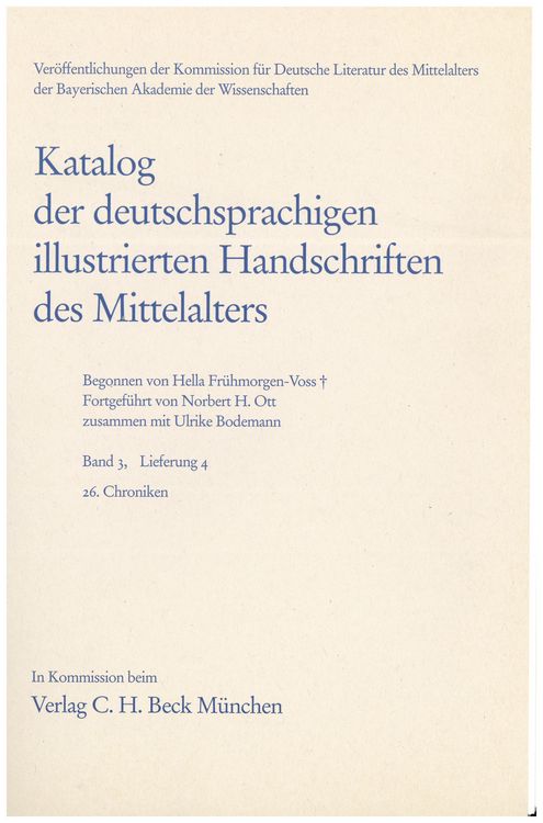 Produktbild: Katalog der deutschsprachigen illustrierten Handschriften des Mittelalters Band 3, Lfg. 4: 26