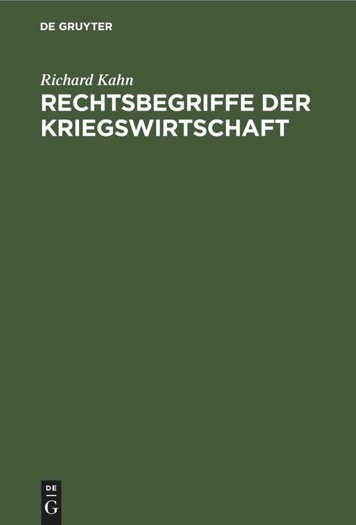 Produktbild: Rechtsbegriffe der Kriegswirtschaft