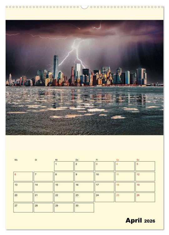 Produktbild: Metropolen im Gewitter (Wandkalender 2026 DIN A2 hoch), CALVENDO Monatskalender