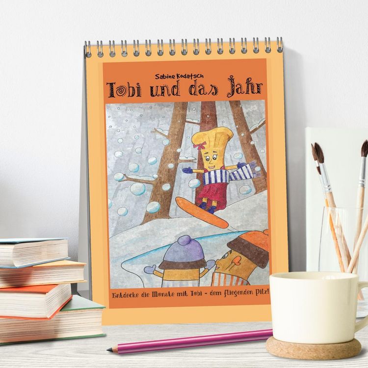 Produktbild: Tobi und das Jahr (Tischkalender 2026 DIN A5 hoch), CALVENDO Monatskalender