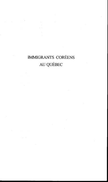 Produktbild: Immigrants Coreens Au Quebec
