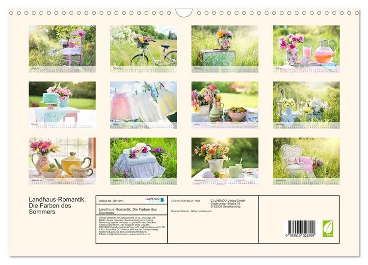 Produktbild: Landhaus-Romantik. Die Farben des Sommers (Wandkalender 2026 DIN A3 quer), CALVENDO Monatskalender