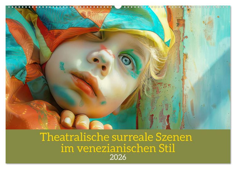 Produktbild: Theatralische surreale Szenen im venezianischen Stil (Wandkalender 2026 DIN A2 quer), CALVENDO Monatskalender
