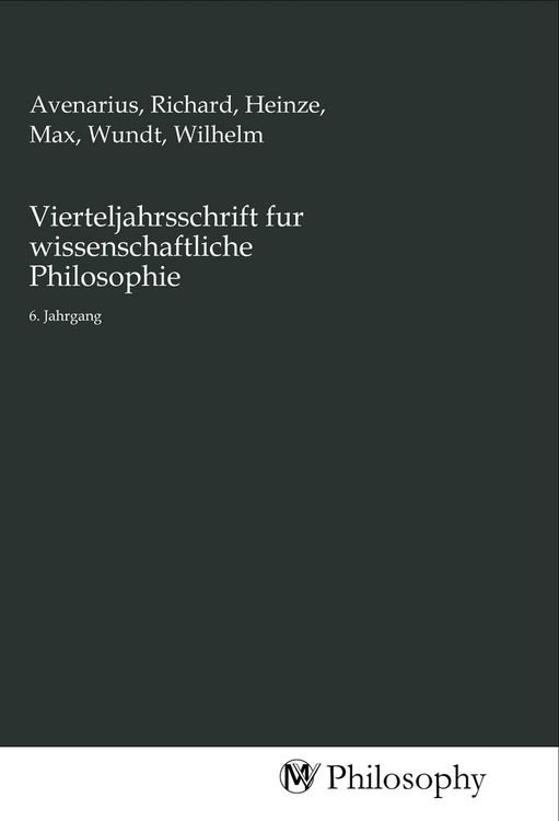 Produktbild: Vierteljahrsschrift fur wissenschaftliche Philosophie