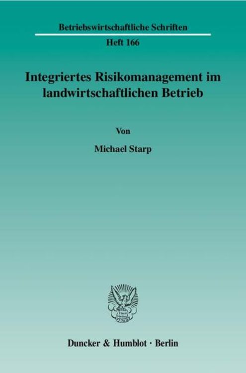 Produktbild: Integriertes Risikomanagement im landwirtschaftlichen Betrieb.
