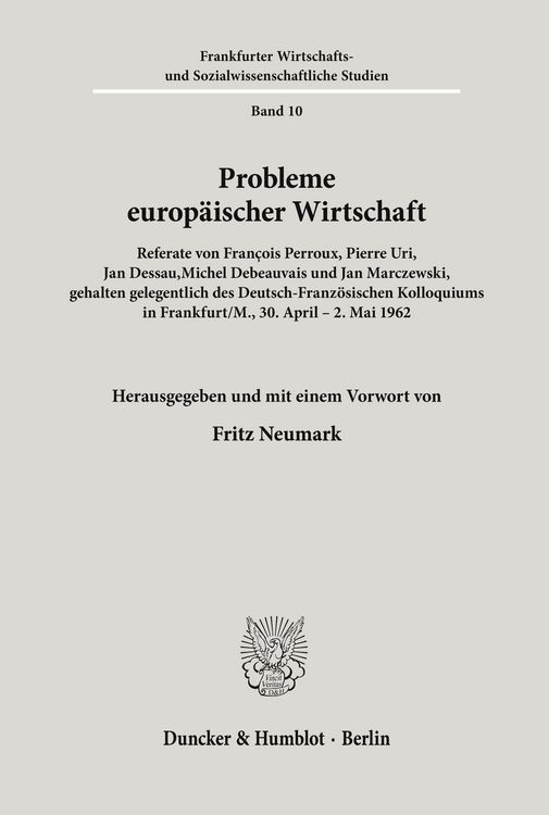 Produktbild: Probleme europ&auml;ischer Wirtschaft.