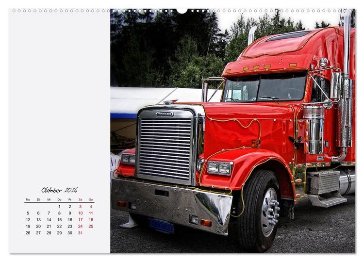 Produktbild: Langhauber. Coole Trucks in den USA (hochwertiger Premium Wandkalender 2026 DIN A2 quer), Kunstdruck in Hochglanz