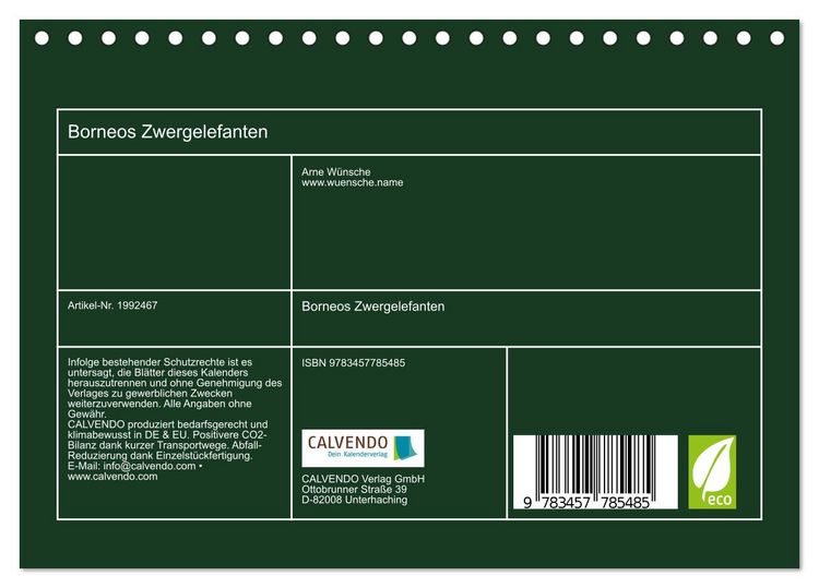 Produktbild: Borneos Zwergelefanten (Tischkalender 2026 DIN A5 quer), CALVENDO Monatskalender
