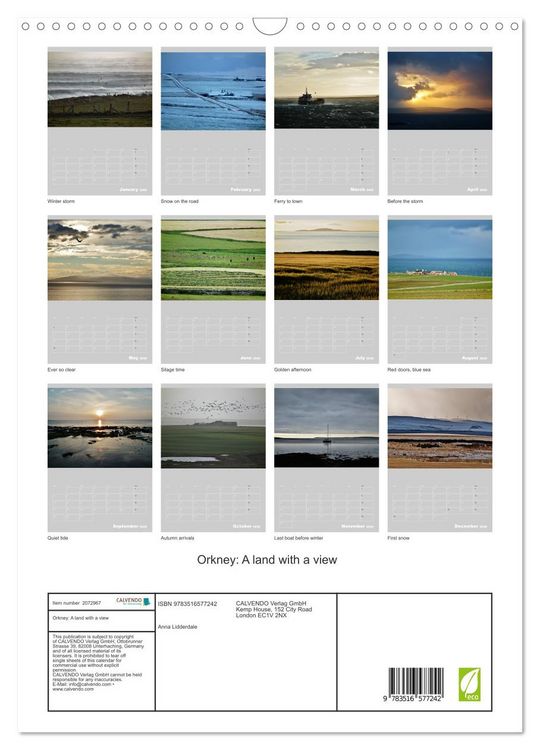 Produktbild: Orkney: A land with a view (Wall Calendar 2026 DIN A3 portrait), CALVENDO 12 Month Wall Calendar