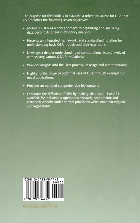 Produktbild: Data Envelopment Analysis: Theory, Methodology, and Applications