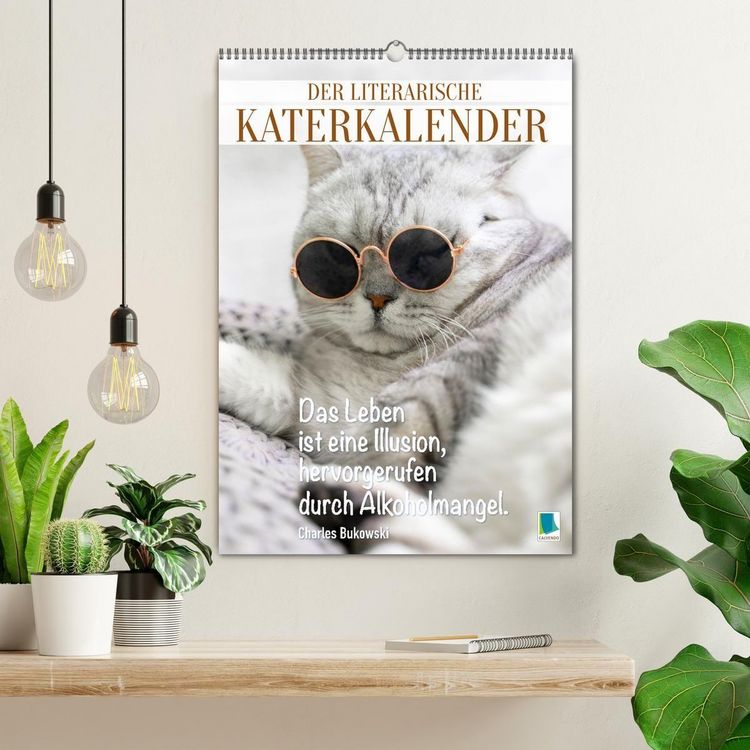 Produktbild: Der literarische Katerkalender (Wandkalender 2027 DIN A2 hoch), CALVENDO Monatskalender