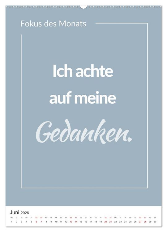 Produktbild: Achtsamkeitskalender: Mehr Achtsamkeit im Alltag mit dem Fokus des Monats (Wandkalender 2026 DIN A2 hoch), CALVENDO Monatskalender