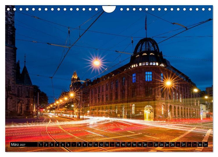 Produktbild: City Lights Saarbr&uuml;cken (Wandkalender 2027 DIN A4 quer), CALVENDO Monatskalender