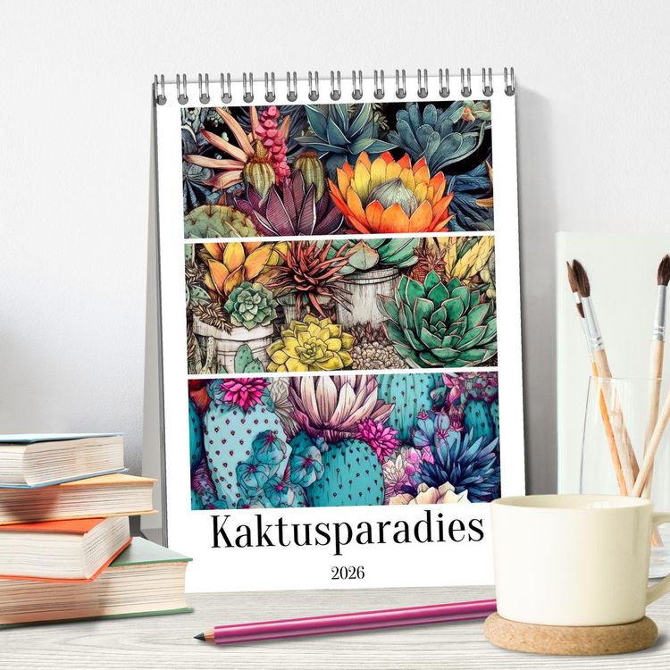 Produktbild: Kaktusparadies (Tischkalender 2026 DIN A5 hoch), CALVENDO Monatskalender