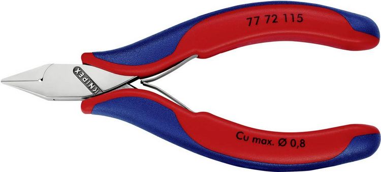 Produktbild: Knipex 77 72 115 Elektronik- u. Feinmechanik Seitenschneider mit Facette 115mm