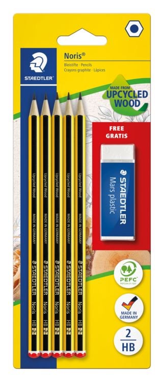Produktbild: STAEDTLER Noris Schreib- und Zeichbedarf Noris 120 Bleistifte HB, 5er Set und 1 Radierer