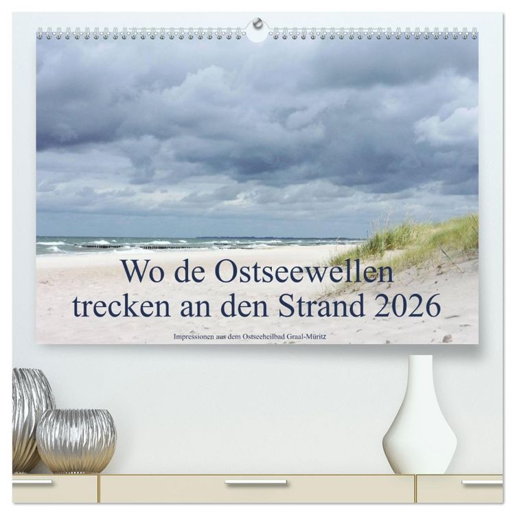 Produktbild: Wo de Ostseewellen trecken an den Strand 2026 (hochwertiger Premium Wandkalender 2026 DIN A2 quer), Kunstdruck in Hochglanz