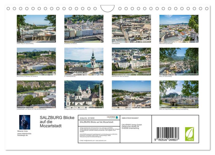 Produktbild: SALZBURG Blicke auf die Mozartstadt (Wandkalender 2026 DIN A4 quer), CALVENDO Monatskalender