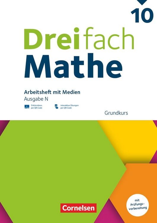 Produktbild: Dreifach Mathe 10. Schuljahr - Ausgabe N - Grundkurs - Arbeitsheft mit Medien und Lösungen