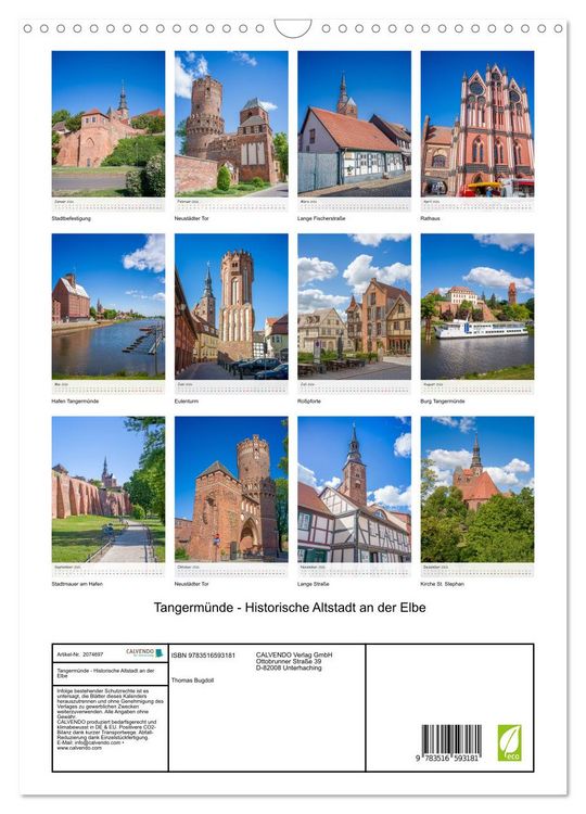 Produktbild: Tangerm&uuml;nde - Historische Altstadt an der Elbe (Wandkalender 2026 DIN A3 hoch), CALVENDO Monatskalender