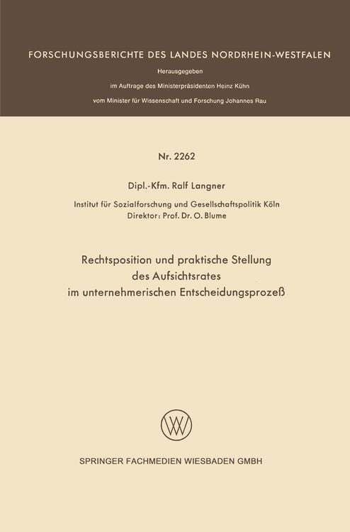 Produktbild: Rechtsposition und praktische Stellung des Aufsichtsrates im unternehmerischen Entscheidungsproze&szlig;