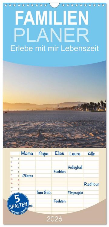 Produktbild: Familienplaner 2026 - Erlebe mit mir Lebenszeit mit 5 Spalten (Wandkalender, 21 x 45 cm) CALVENDO