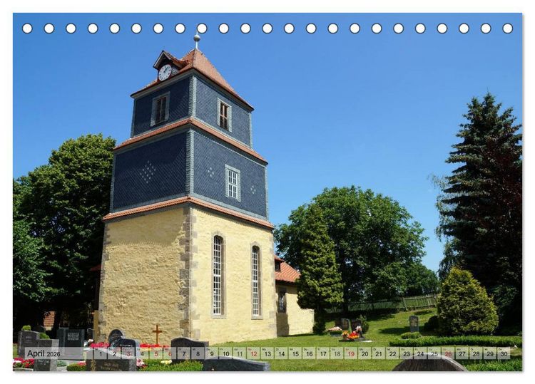 Produktbild: Wunderbares Th&uuml;ringen - besondere Dorfkirchen (Tischkalender 2026 DIN A5 quer), CALVENDO Monatskalender