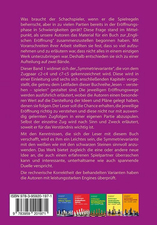 Produktbild: Er&ouml;ffnungen - Englische Er&ouml;ffnung Band 1 Symmetrievariante