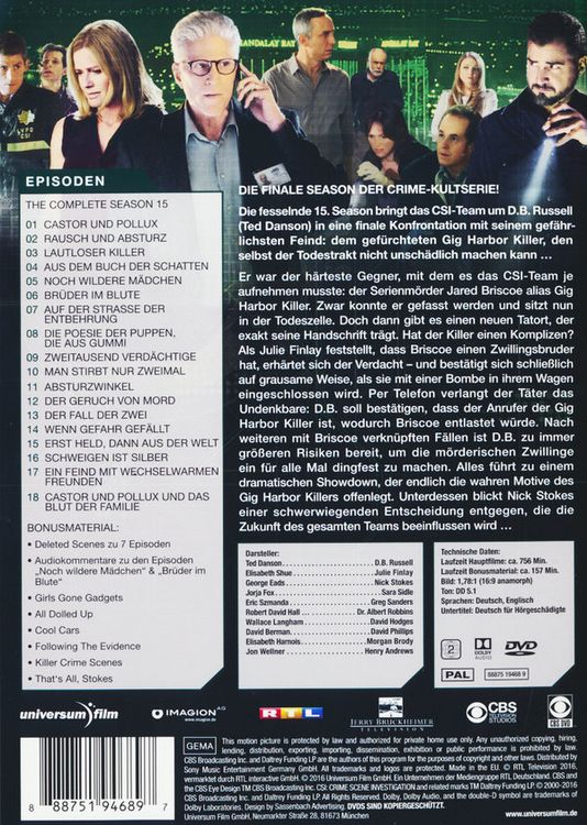 Produktbild: CSI - Season 15 [6 DVDs]