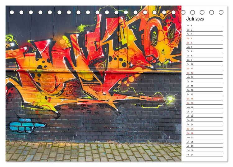 Produktbild: Graffiti (Tischkalender 2026 DIN A5 quer), CALVENDO Monatskalender