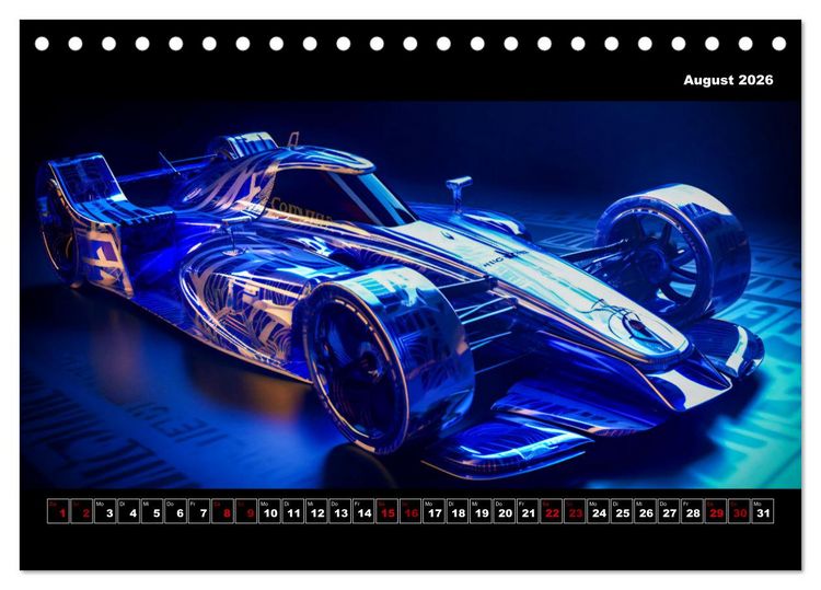 Produktbild: Surreale Cyber Cars (Tischkalender 2026 DIN A5 quer), CALVENDO Monatskalender