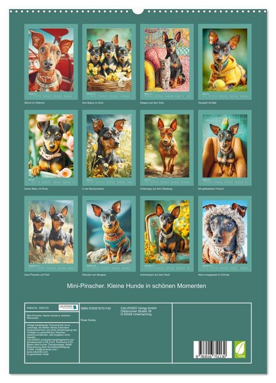 Produktbild: Mini-Pinscher. Kleine Hunde in sch&ouml;nen Momenten (hochwertiger Premium Wandkalender 2027 DIN A2 hoch), Kunstdruck in Hochglanz