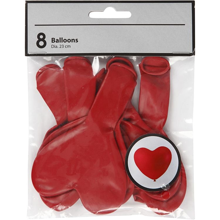 Produktbild: Creativ Company Ballons in Herzform, Herz, Rot, 8 Stk