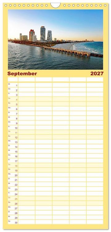 Produktbild: Familienplaner 2027 - Miami und Miami Beach mit 5 Spalten (Wandkalender, 21 x 45 cm) CALVENDO