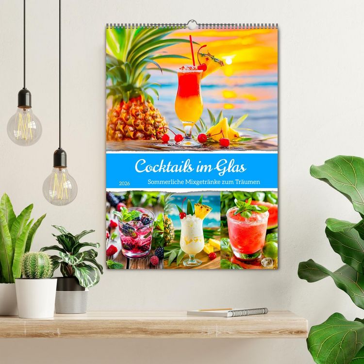 Produktbild: Cocktails im Glas - Sommerliche Mixgetr&auml;nke zum Tr&auml;umen (Wandkalender 2026 DIN A2 hoch), CALVENDO Monatskalender