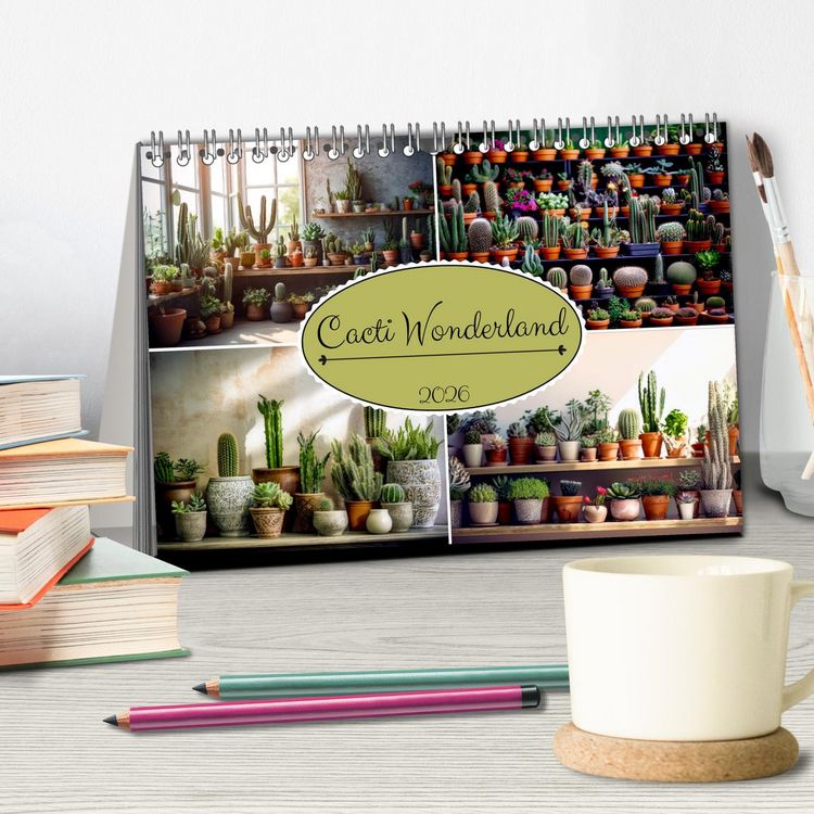 Produktbild: Cacti Wonderland (Desk Calendar 2026 DIN A5 landscape), CALVENDO 12 Month DeskCalendar